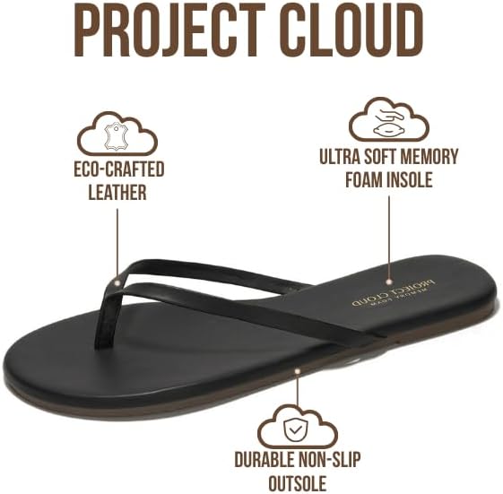 Project Cloud Flip Flops for Women Footwear- Lightweight and Memory Foam Insole Sandals for Women 2026 - Durable Non-Slip Beach Essentials Flats for Women Sandals (Foundations) - Image 3