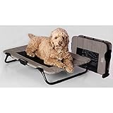 Pet Gear Lifestyle Pet Cot Elevated Bed | No Assembly Required | Premium Tear Resistant Cooling Mesh | Indoor & Outdoor | Lightweight & Portable 30', Harbor Grey