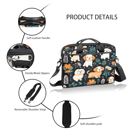 Bolso para portátil con diseño floral y correa ajustable 15 pulgadas miniatura 4