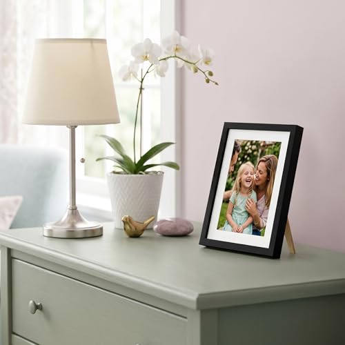 Americanflat 5x7 Picture Frame with Shatter-Resistant Glass - Use as 4x6 Frame with Mat or Display 5x7 Photo Without Mat - Streamline Collection - Picture Frames for Tabletop and Wall - Black by Americanflat - Image 5