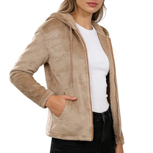 Veste polaire moelleuse pour vos sorties - Manteau d'hiver chaud et cocooning à manches longues