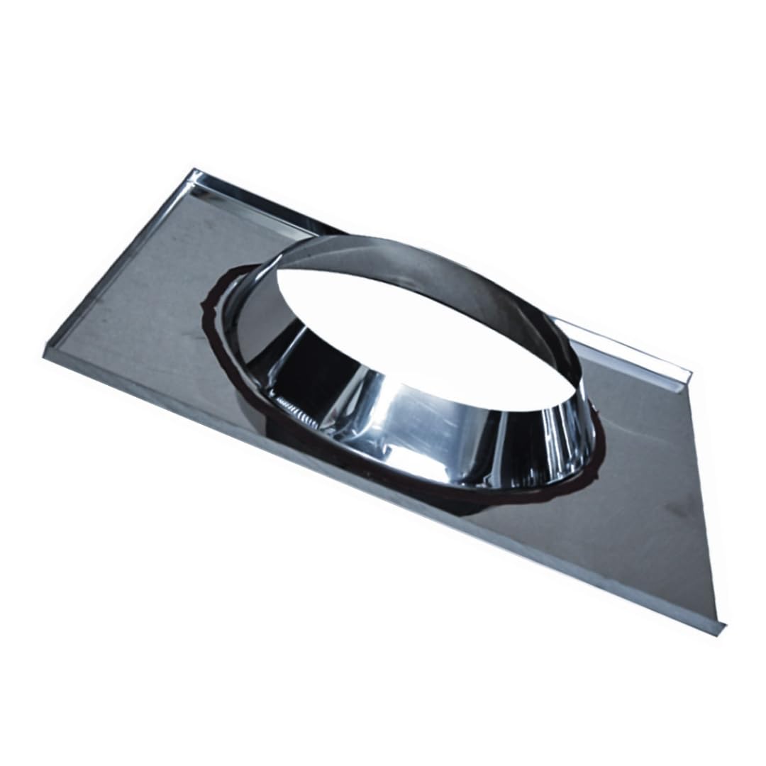 Conversa per Tetto Piana o Inclinata – Doppia Parete - in Acciaio Inox AISI 304 BA SP. 5/10 – per Camini (Ø80-130 mm)