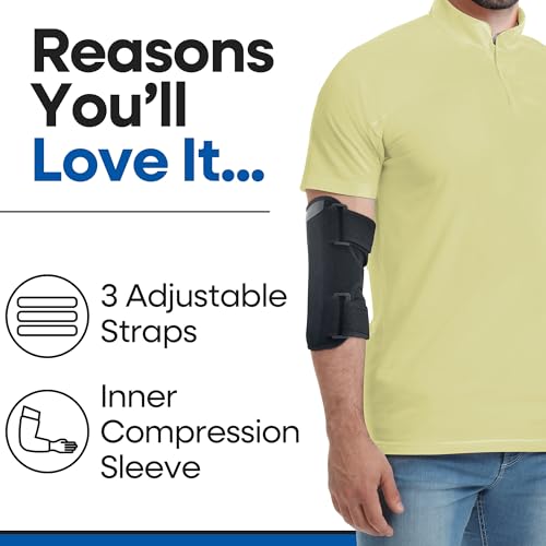 Elbow Splint Tendonitis Elbow Brace | Cubital Tunnel Brace for Sleeping | Tennis Elbow Brace Support & Compression Sleeve Elbow Immobilizer for Ulnar Nerve | Tennis Elbow Brace | Women & Men Fits Most - Image 6