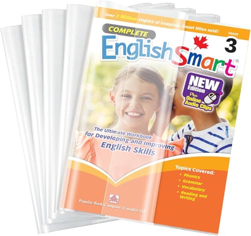 EULANT 10 Pezzi Copertina per Libri Trasparente (19.5 * 26.5cm),Regolabile Fodera Libri, Plastica Copri Libro per Scolastici Elementare