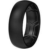 ThunderFit Anillos de silicona para él y ella, anillos de compromiso de boda de goma, unisex, 2 mm de grosor en 4 mm y 8 mm de ancho, paquete múltiple de 1/4/7, 9.5-10(19.80mm), Silicona, Sin piedra