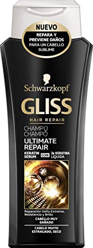 Gliss - Ultimate Repair Champú para cabello muy dañado - 2 ud de 250 ml- Schwarzkopf