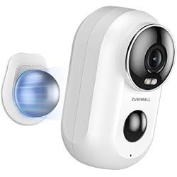ZUMIMALL Security Cameras Wireless Outdoor with Magnetic Mount, No-Drill Installation, 2K Battery Powered Cameras for Home Security Indoor, 2.4G WiFi, Color Night Vision/130° View/AI Detection/Alexa