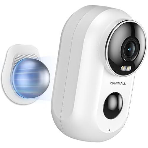 ZUMIMALL Security Cameras Wireless Outdoor with Magnetic Mount, No-Drill Installation, 2K Battery Powered Cameras for Home Security Indoor, 2.4G WiFi, Color Night Vision/130° View/AI Detection/Alexa