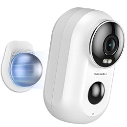 ZUMIMALL Security Cameras Wireless Outdoor with Magnetic Mount, No-Drill Installation, 2K Battery Powered Cameras for Home Security Indoor, 2.4G WiFi, Color Night Vision/130° View/AI Detection/Alexa