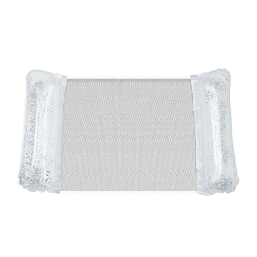 LUMOOM Luftmatratze Pool, Aufblasbare Wasserhängematte mit Netz und Glitzer, Schwimmende Hängematte, Pool Spielzeug Wass...