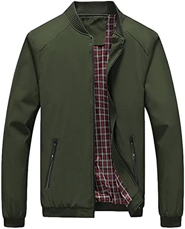 Lentta Men's Slim Fit Lightweight Softshell Bomber Jacket Coat Fall Jackets For Men (Medium, Army Green)