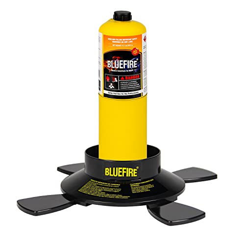 Bluefire Dual-Use Camping & Brazing Fuel Gas Cylinder Stand Star Shape Bottle Base Propane Mapp Map Pro Canister Stabilizer, Accessory For Portable Welding Torch Burner Stove,Bottle Not Included #TOP4
