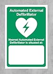 AED Safety sign - your nearest automated external defibrillator is situated at emergency sign - 1.2mm Rigid plastic 200mm x 150mm