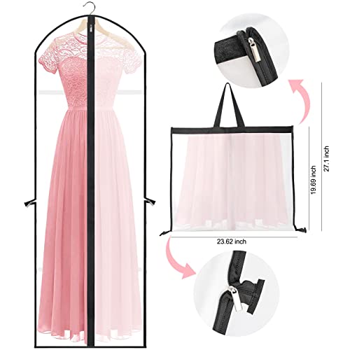 2 Stück Kleidersack Lange Hochwertiger Kleidersäcke,180x60cm Atmungsaktiver Stoff Anti-Staub Hochzeitskleid Displayschutzfolie Abdeckung,für Kleider Mäntel Abendkleider Anzugsack Aufbewahrung
