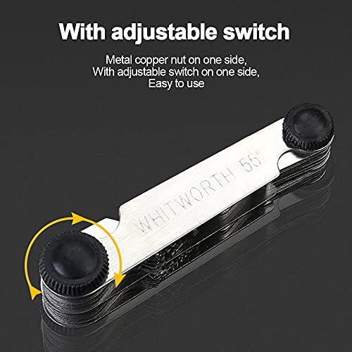 RoxNvm Screw Thread Gauges,Thread Gauge Metric,Stainless Steel Thread Gauges Screw Pitch Gauge,Screw Thread Pitch Cutting Gauge Tool Metric 60°20pc and Imperial 55°20pc