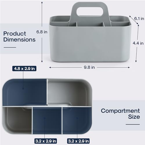 image for AOZITA Multiuse Caddy Organizer with Handle - Stackable Plastic Tote B