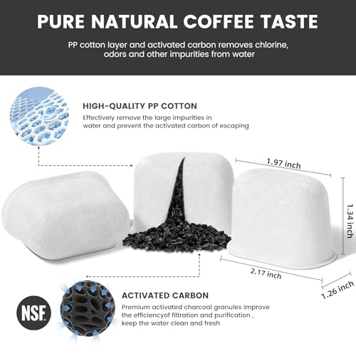 Possiave 12-Pack Charcoal Water Filters Compatible with Breville BWF100 Machines, Breville Espresso Machine Water Filter Replacement