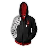 3D-gedruckter Herrenpullover, Cardigan-Hoodie von Edward Elric (Color : Black, Size : L)