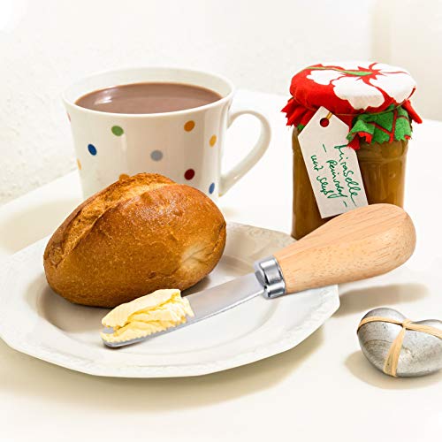 image for Patelai 4 Pieces Wood Handle Butter Spreader Cheese and Butter Spreade