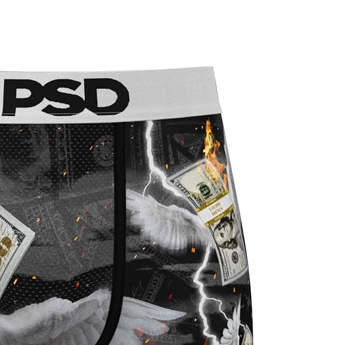 PSD Mens Boxer Briefs - Fly Money, 7 Inch Inseam, Moisture-Wicking, 4-Way Stretch, Boxer Briefs for Men Pack4