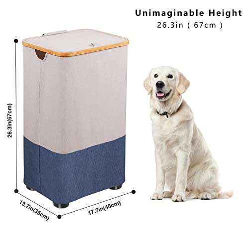 Large Laundry Basket With Wheels Lid, 105L Tall Laundry Hamper With Removable Inner Bag, Freestanding Collapsible Clothes Hamper For Laundry Room, Closet, Toys Storage Organizer #TOP1