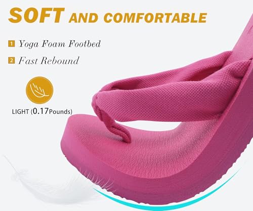 Image of KuaiLu Flip Flops for Women with Arch Support Summer Beach Thong Sandals | Comfortable Yoga Mat Walking Shoes Cushion Slip On Casual Outfits Indoor Outdoor