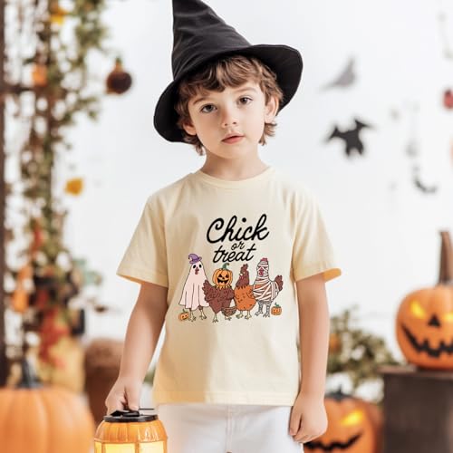 Toddler Halloween Shirt Boys Girls Ghost Tshirt Just Waiting Halloween Tee Tops Spooky Season Fall Clothes Ages 2-73