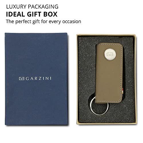 Garzini Leather Key Holder, Key Organizer With Key Chain, Compact Key Case For Up To 7 Keys, Keychain Gift For Men, Metal Grey #TOP5
