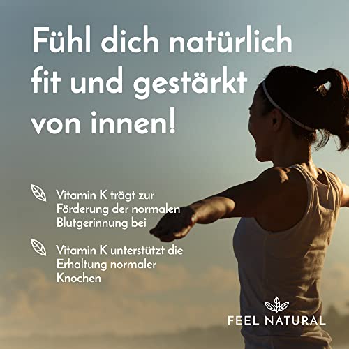 Vitamin K2 MK7 Kapseln mit 200µg 365 Stück für vegane Ernährung