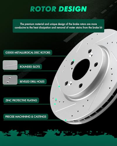 Image of SCITOO Front Brake Rotors 2x Drilled & Slotted Brakes Rotor:31368