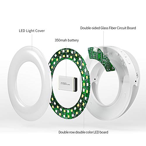GOESWELL Luz de Anel de Selfie para Celular,60LEDs Anel de Luz Recarregável com Clipe Compatível com