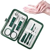 THQAE Set 7 in 1 aus Edelstahl, Maniküre set Nagelknipser, Schere, Nagelset Nageletui damen...
