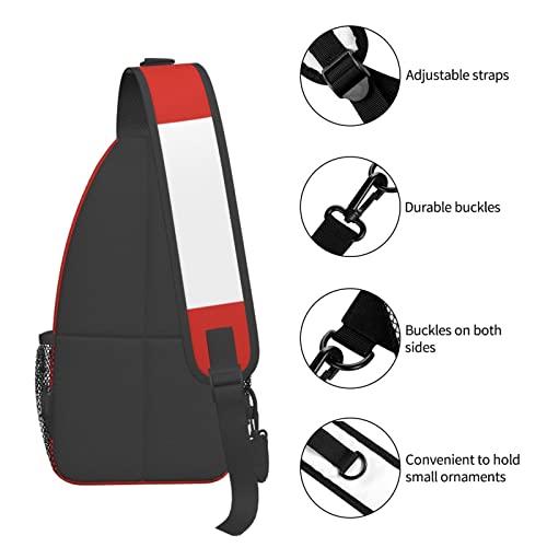 Mochila Swiss Flag Tipo Sling Negra Unisex miniatura 6
