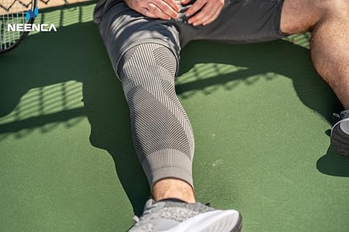 Image of NEENCA Compression Leg Sleeve - Long Knee Sleeve, Ultra-thin Leg Sleeve with Graphene Ions Infused Fabric for Knee Pain Relief, Swelling, Arthritis, Poor Circulation, Runner, Sports (Small)