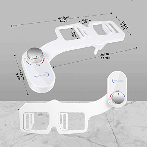 Zomma Bidet, Self-Cleaning Nozzle and Non-Electric Nozzle (Posterior/Feminine Wash) Fresh Water Sprayer Bidet for Toilet, Adjustable Water Pressure Bidet Seat Attachment with Brass Inlet - Thumbnail 4