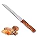 Coltello da pane in filo ondulato acciaio inossidabile Nitrum 205 mm, coltello da pane lama seghettata, coltello da cucina con manico legno, Coltello per tagliare pane, coltello per pane