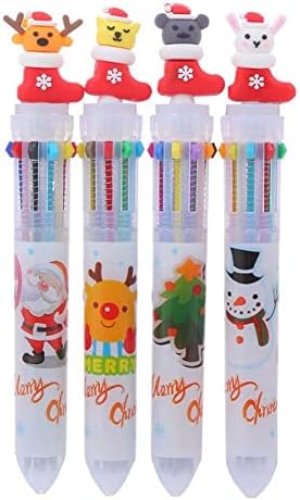Christmas Ballpoint Pen,Multicolor Retractable Ballpoint Pens,Xmas Tree Snowman Reindeer Santa Claus Writing Pens for Christmas Office School,1PCS Random Color