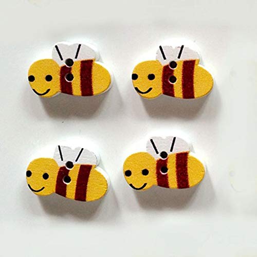 royalr 50pcs / Paquet Mignon d'abeille Boutons Protection de l'environnement Cover