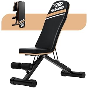 FitGoods Assemble-Free Foldable Weight Bench Press for Home Gym, 660 LBS Capacity Incline Decline, Sit-up Bench for Full-Body Strength Training