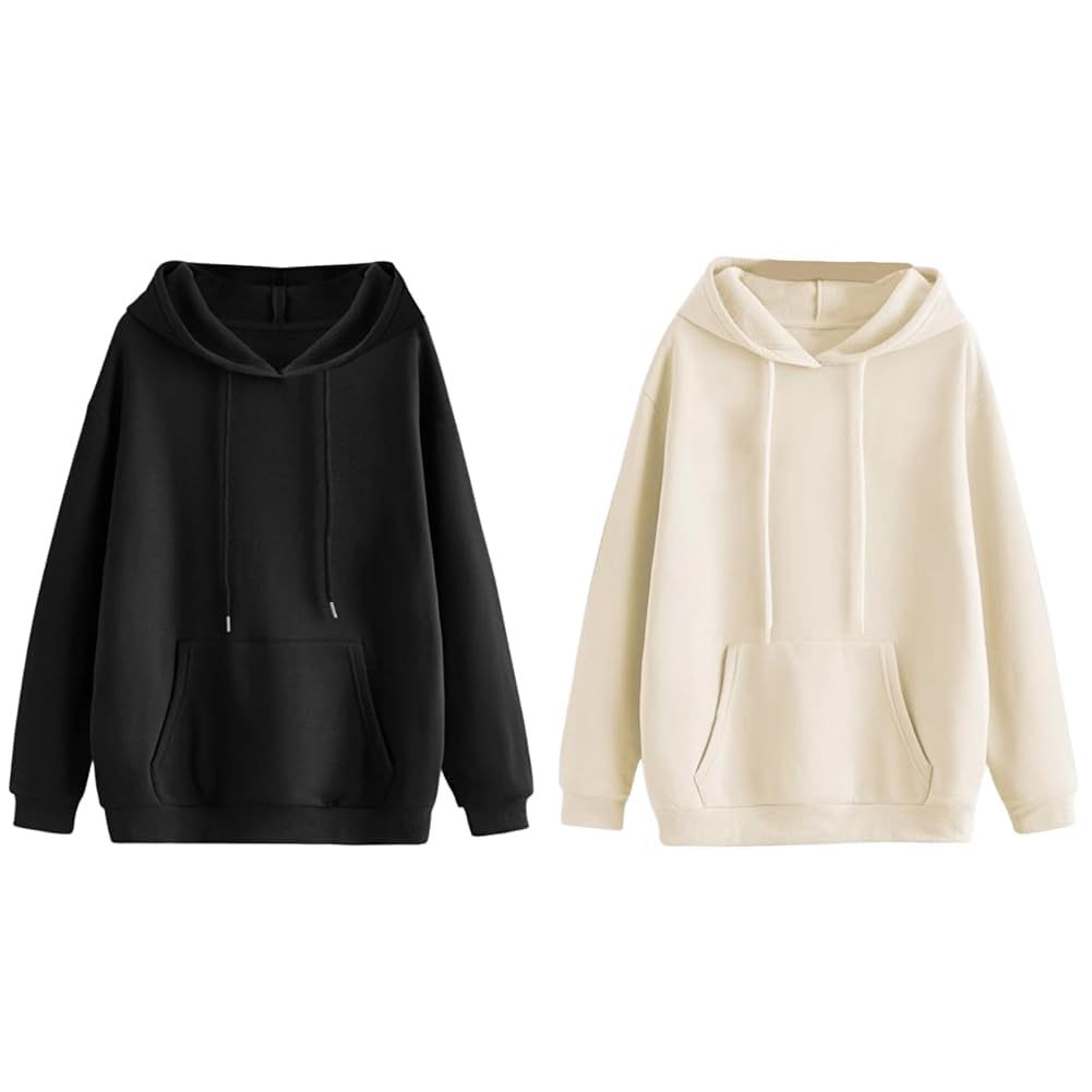 Cotton Fleece Regular Fit Hooded Sweatshirt Full Sleeves Solid Jumper Hoodie for Men/Boys (Pack of 2),Assorted-image-35