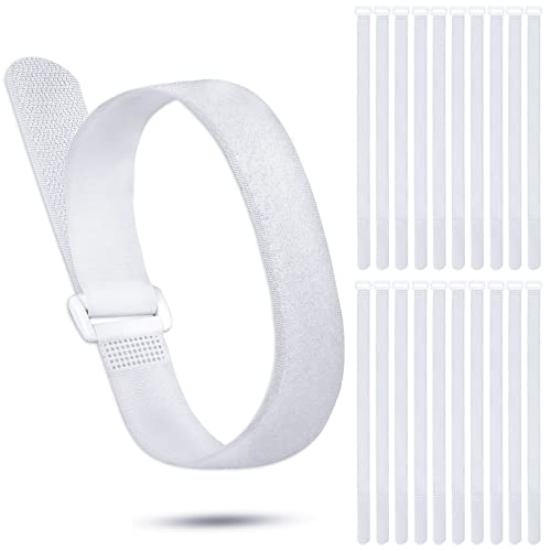 20 Pcs Reusable Cinch Straps 1 X 20 Adjustable Hook And Loop Straps Multipurpose Quality Nylon Straps For Bike, Truck, Boat And More For Extension Cords, Ropes, Hoses Organization Management, White #TOP23