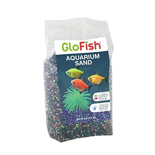 GloFish Aquarium Sand 5 Pounds, Black with Highlights, Complements Tanks and Décor, (AQ-78485)