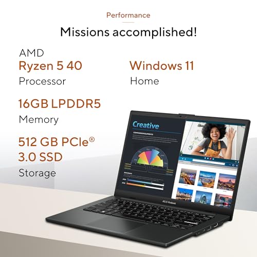 Image of ASUS Vivobook Go 14 (2026),AMD Ryzen 5 40,AMD Radeon iGPU,8GB RAM,512GB SSD,FHD, 14 inch(35.5 cm),Windows 11 Home,M365 Basic(1 Year)* Office 2024,Cool Silver, 1.38 Kg, E1404FA-EB1225WS,Thin & Light Laptop