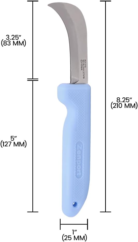 Zenport K103-B-24PK of Knives, Blue Straight 3-inch Blade Harvest/Landscape Knife, 24-Pack