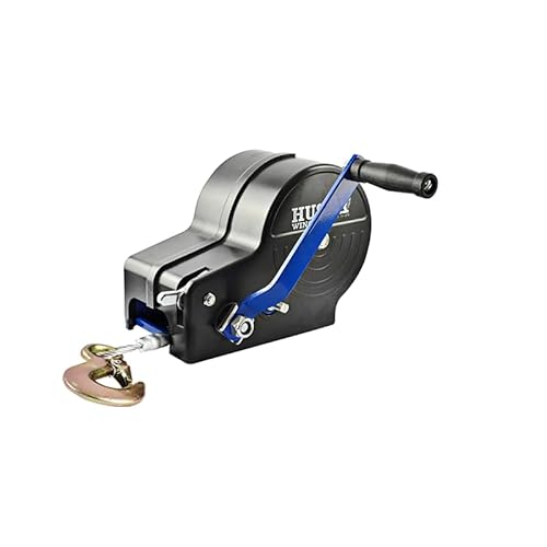 Husar Winch Cabrestante Manual Con Carcasa de 2500 lbs | 1133 Cable de Acero 10 metros Fabricado