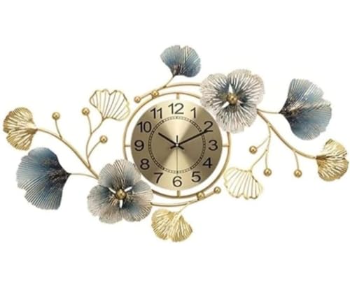 Image of Funterst Handcrafted Wall Clock Classic Stylish Wall Art Silent Movement Metal Wall Clock Home Decor Clock For Living Room, Bedroom, drawing room, Kitchen Non Ticking Quartz Mechanism (36X12 inch) (Aws-4)
