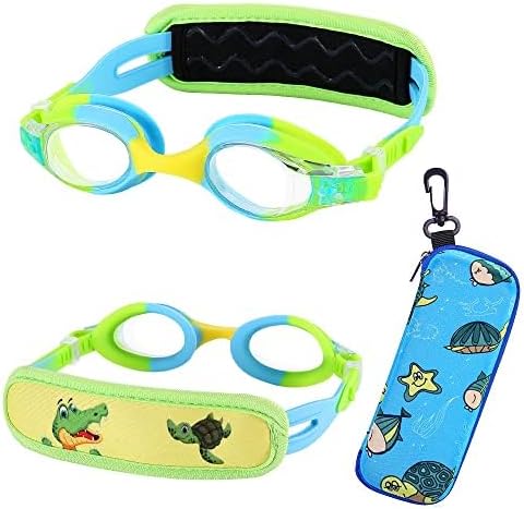 Miniatura 2 de Gafas de natación para niños de 2 a 6 años, gafas para niños pequeños sin tirones de pelo, gafas acolchadas para la cabeza