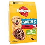 Pedigree – Croquettes Complètes au Bœuf et Légumes, Énergie Adaptée aux Grands Chiens (+25kg) Sac 3kg - Lot de 3 - Vendu par Lot
