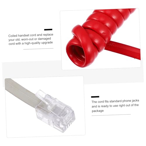 Cable telefónico fijo en espiral para auricular de teléfono pack de 10 cables de cobre nailon 2