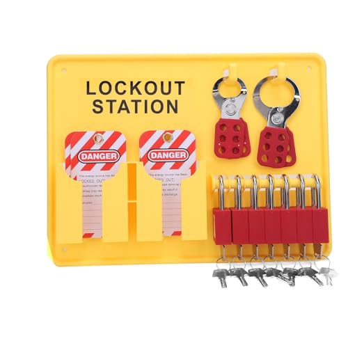 Station de verrouillage de sécurité Garsent avec 7 cadenas et 10 étiquettes